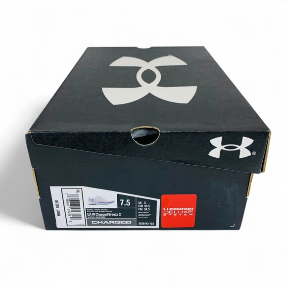 Under Armour Charged Breeze 2 White Violet Women's Running Shoes 3026142-103 - Picture 7 of 8